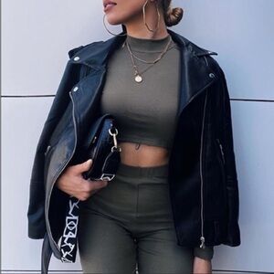 Women's Black faux Leather Jacket